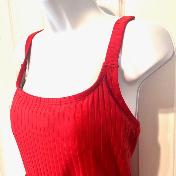 Shade & Shore Women's One Piece Red Ribbed Belted Front Swimsuit-X Large-Adjust - Picture 3 of 14
